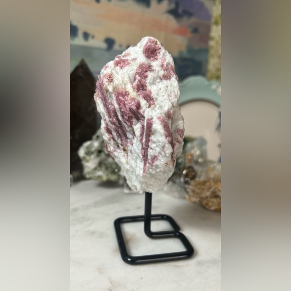 New Brazilian Pink Tourmaline in Quartz -permanent stand - Picture 4 of 11